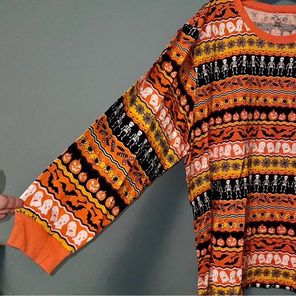 The Place Adult Unisex Glow in the Dark Halloween Fairisle Long Sleeve Tee XXXL - Picture 5 of 7